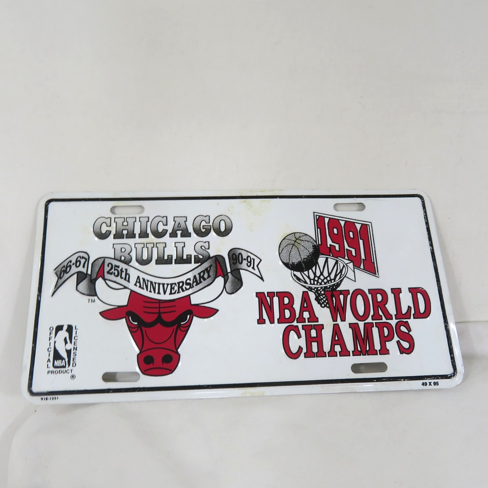 Chicago Bulls 1991 25th Anniversary NBA Champs Decorative License Plate 12x6